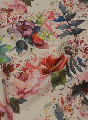 Шифон (н) цветочная абстракция на айвори - в интернет-магазине тканей Тессутидея арт. 10-3228