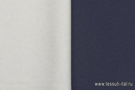 Пальтовая двухслойная (о) темно-синяя/белая - итальянские ткани Тессутидея арт. 09-1996