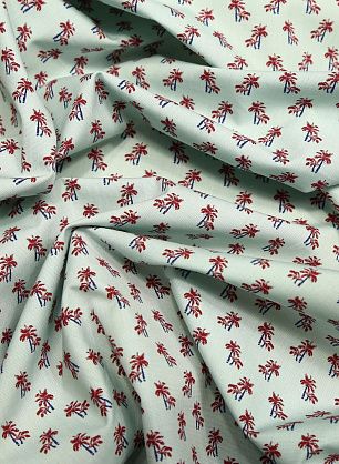 Сорочечная (н) пальмы на светло-бирюзовом - в интернет-магазине тканей Тессутидея арт. 01-3549