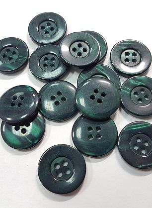 Пуговица пластик 4 прокола d-20мм изумрудная перламутровая - итальянские ткани Тессутидея.