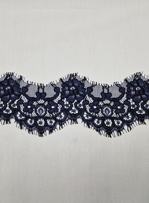 Кружево кордовое (о) темно-синее ш-8см - в интернет-магазине тканей Тессутидея арт. F-6059