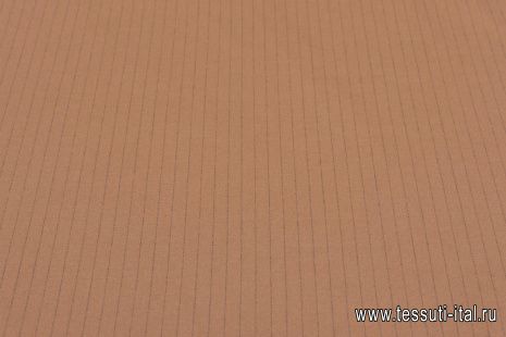 Костюмная фланель (н) коричнево-серая полоска - итальянские ткани Тессутидея арт. 05-4320