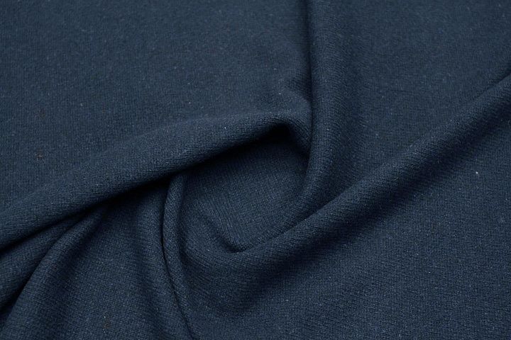 Трикотаж кашемир (о) темно-синий - итальянские ткани Тессутидея арт. 15-1123