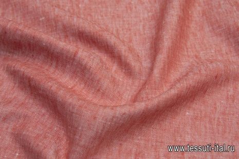 Лен (о) красно-белый меланж - итальянские ткани Тессутидея арт. 16-0624