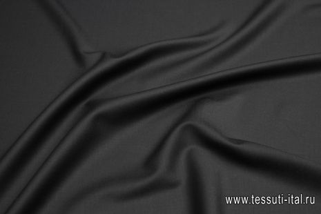 Костюмная стрейч дабл фэйс (о) черная - итальянские ткани Тессутидея арт. 05-4443