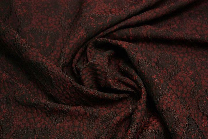 Жаккард (н) серо-бордовый орнамент ш-145см - итальянские ткани Тессутидея арт. 03-3428