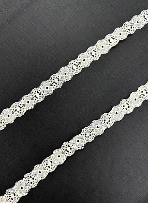 Кружево ш-2,5см белое, бирюзовое "LA PERLA"  - итальянские ткани Тессутидея.