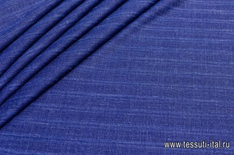 Костюмная (н) сине-голубая меланжевая полоска - итальянские ткани Тессутидея арт. 05-3241