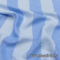 Лен (н) голубая полоска - итальянские ткани Тессутидея арт. 16-0813