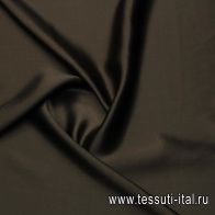 Шелк атлас (о) темно-коричневый - итальянские ткани Тессутидея арт. 10-3786