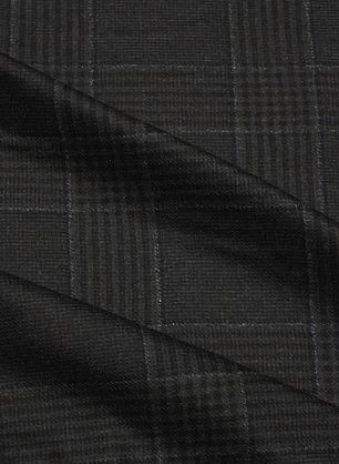 Пальтовая кашемир+шерсть двухслойная (н) черно-коричневая клетка/черная - в интернет-магазине тканей Тессутидея арт. 09-2088