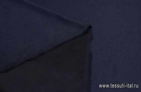 Пальтовая дабл (о) темно-синяя/черная - итальянские ткани Тессутидея арт. 09-1725