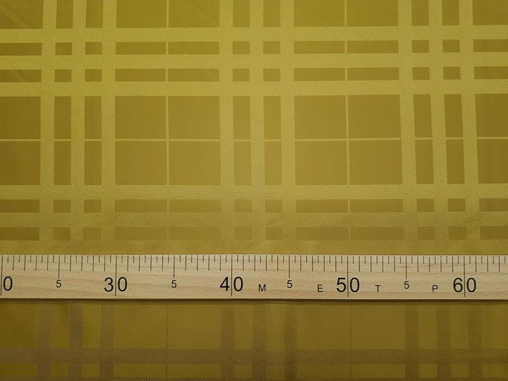 Подкладочная жаккардовая  (о) охра стилизованная клетка - итальянские ткани Тессутидея арт. 08-0883
