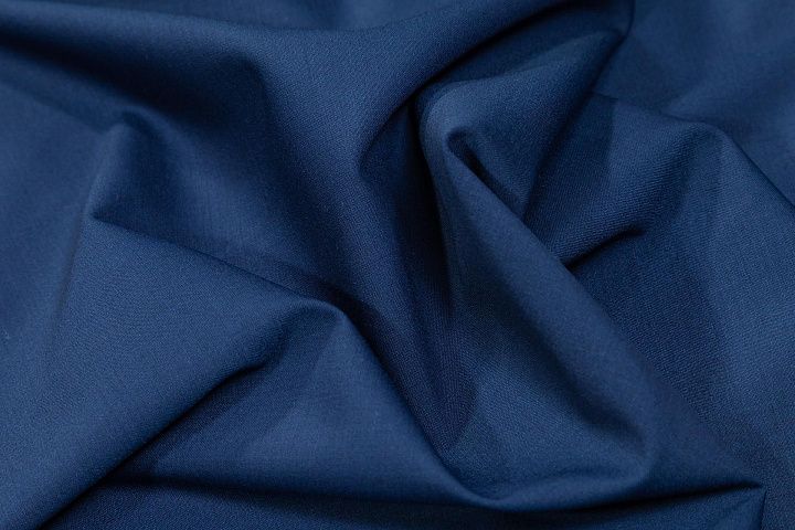 Костюмная шерсть+полиамид стрейч (о) темно-синяя - итальянские ткани Тессутидея арт. 05-4828