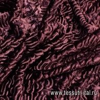 Мех искусственный под каракуль (о) бордовый - итальянские ткани Тессутидея арт. 06-0123