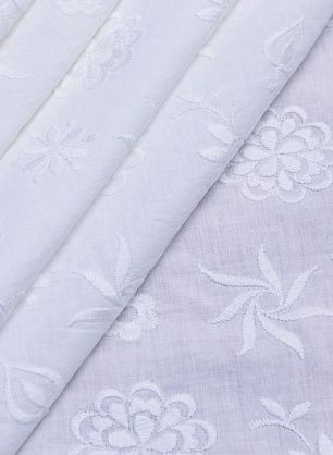 Хлопок с вышивкой (о) айвори - в интернет-магазине тканей Тессутидея арт. 01-5231