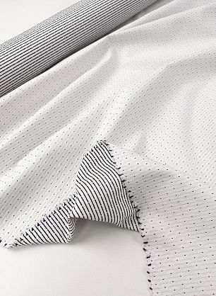 Хлопок жаккард (н) белый с синими вкраплениями - в интернет-магазине тканей Тессутидея арт. 01-8027