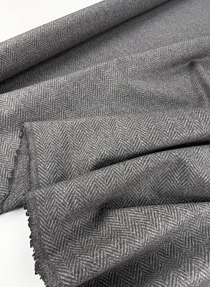 Костюмная дабл шерсть+полиамид (н) серая елочка - в интернет-магазине тканей Тессутидея арт. 05-5344