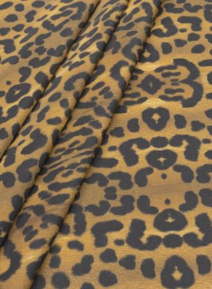 Плащевая (н) коричнево-черный хищный принт - в интернет-магазине тканей Тессутидея арт. 11-0436