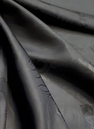 Подкладочная жаккардовая (о) черная с черным орнаментом - в интернет-магазине тканей Тессутидея арт. 07-1136