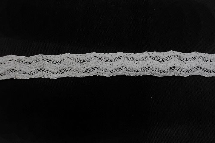Кружевная тесьма вязанная ш-2см белая - итальянские ткани Тессутидея арт. F-6341