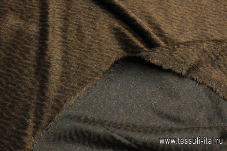 Пальтовая деворе (о) темно-коричневая - итальянские ткани Тессутидея арт. 09-2047