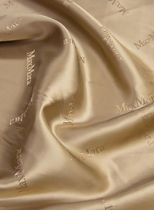 Подкладочная вискоза (о) бежевая с надписью Max Mara - в интернет-магазине тканей Тессутидея арт. 08-1190