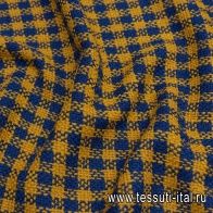 Шанель (н) сине-шафрановая клетка - итальянские ткани Тессутидея арт. 05-4195