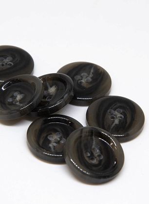 Пуговица пластик 4 прокола d-22мм серо-коричневая - итальянские ткани Тессутидея F-4729
