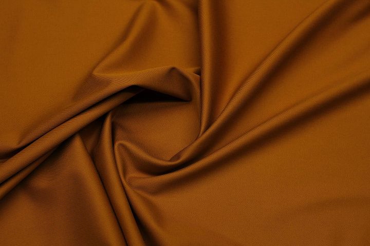 Хлопок диагональ стрейч костюмный (о) коричнево-оранжевый - итальянские ткани Тессутидея арт. 01-7648