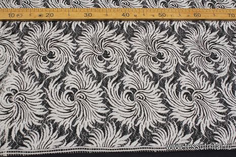Кружевное полотно (н) бело-черное - итальянские ткани Тессутидея арт. 03-6924