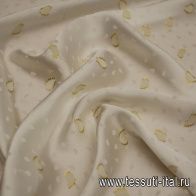 Шелк дама с люрексом (н) бело-золотые капли на белом - итальянские ткани Тессутидея арт. 10-3097