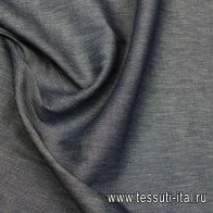 Лен костюмный стрейч (о) синий меланж - итальянские ткани Тессутидея арт. 01-7417