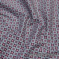 Сорочечная (н) черно-малиновый принт на бирюзовом  - итальянские ткани Тессутидея арт. 01-6154