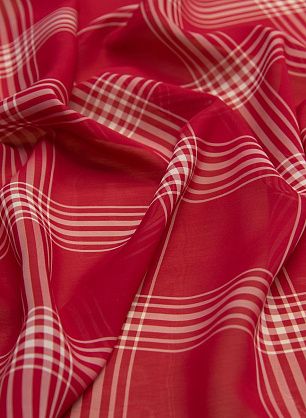 Шифон (н) крупная красно-белая клетка - в интернет-магазине тканей Тессутидея арт. 10-0922