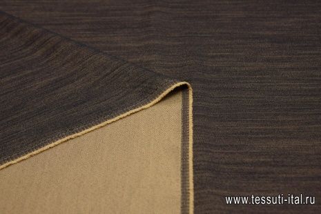 Костюмная диагональ стрейч (о) коричнево-черная - итальянские ткани Тессутидея арт. 05-3849