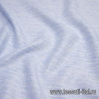 Лен (н) бело-голубая полоска - итальянские ткани Тессутидея арт. 16-0623