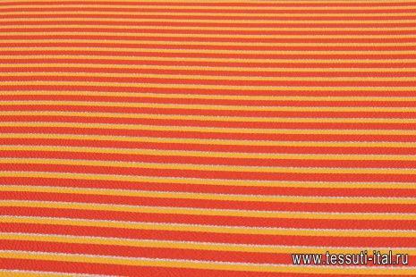 Жаккард с люрексом (н) оранжево-желтая полоска - итальянские ткани Тессутидея арт. 03-6826