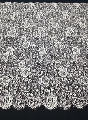 Кружевное полотно с люрексом (н) персиковое ш-90см Jean Bracq - в интернет-магазине тканей Тессутидея арт. 03-5325