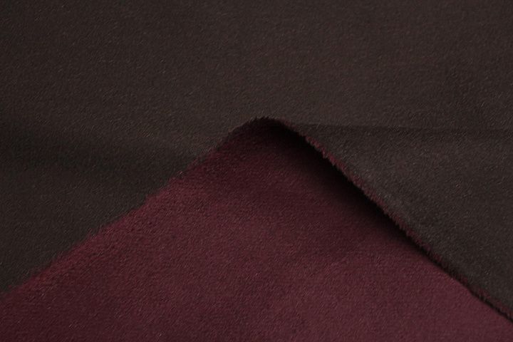 Пальтовая дабл кашемир+шерсть двухслойная (о) бордовая/баклажановая - итальянские ткани Тессутидея арт. 09-2133