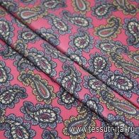 Плательная cadi стрейч (н) пейсли на розовом ш-115см - итальянские ткани Тессутидея арт. 02-5912