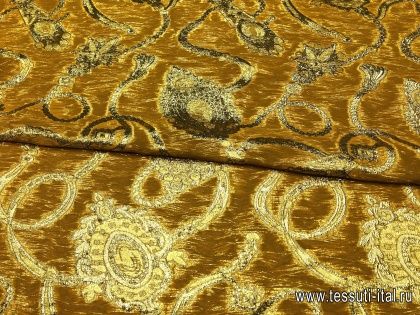 Плательная деворе с люрексом (н) желто-золотая - итальянские ткани Тессутидея арт. 03-5174