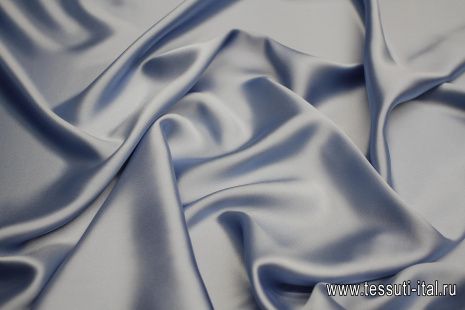 Шелк атлас (о) голубой - итальянские ткани Тессутидея арт. 10-3120