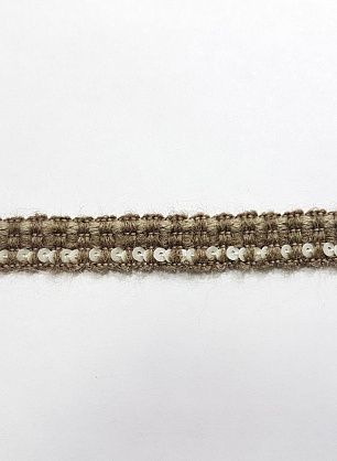 Тесьма шанель с пайетками светло-коричневая ш-1см - в интернет-магазине тканей Тессутидея арт. F-5188