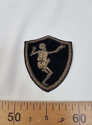 Шеврон скелет на черном бархате в стиле D&G - в интернет-магазине тканей Тессутидея арт. F-5011