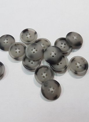 Пуговица пластик 4 прокола d-15мм серая меланжевая - в интернет-магазине тканей Тессутидея арт. F-5286
