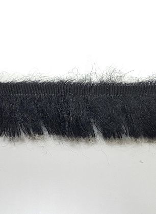 Репсовая лента с мохером (о) черная ш-3см - в интернет-магазине тканей Тессутидея арт. F-4254