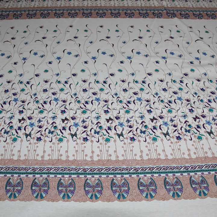 Трикотаж вискоза купон (0,85м) (н) мелкий цветочный орнамент на белом - итальянские ткани Тессутидея арт. 14-1357