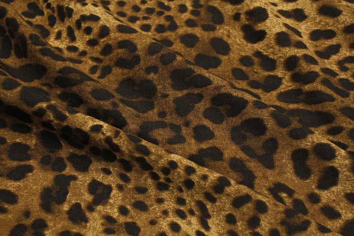 Плательная шерсть стрейч (н) коричневый хищный принт - итальянские ткани Тессутидея арт. 17-1061