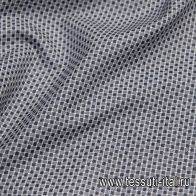 Сорочечная (н) черно-белая стилизованная клетка  - итальянские ткани Тессутидея арт. 01-6263